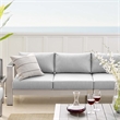 Modway Shore 7-Piece Modern Fabric/Aluminum Outdoor Sectional Sofa Set in Gray