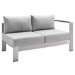 Modway Shore 8-Piece Modern Fabric/Aluminum Outdoor Sectional Sofa Set in Gray