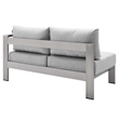 Modway Shore 8-Piece Modern Fabric/Aluminum Outdoor Sectional Sofa Set in Gray