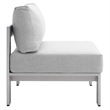 Modway Shore 8-Piece Modern Fabric/Aluminum Outdoor Sectional Sofa Set in Gray