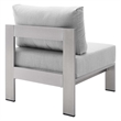 Modway Shore 8-Piece Modern Fabric/Aluminum Outdoor Sectional Sofa Set in Gray
