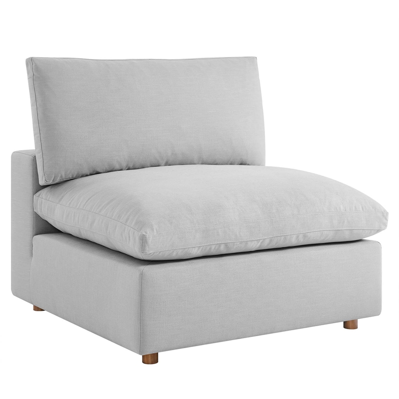 Modway Commix 4-Piece Fabric Down Filled Sectional Sofa Set in Light Gray