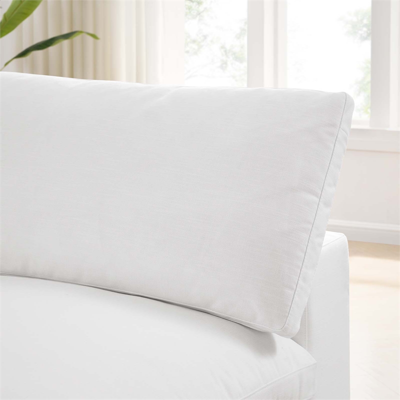 Modway Commix 4-Piece Fabric Down Filled Sectional Sofa Set in Pure White