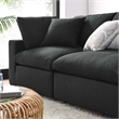 Modway Commix 4-Piece Down Filled Fabric Sectional Sofa Set in Black