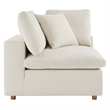 Modway Commix 4-Piece Down Filled Fabric Sectional Sofa Set in Light Beige