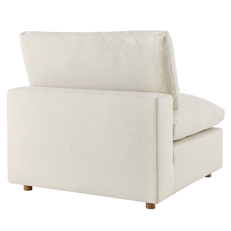 Modway Commix 4-Piece Down Filled Fabric Sectional Sofa Set in Light Beige