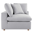 Modway Commix 4-Piece Down Filled Fabric Sectional Sofa Set in Light Gray