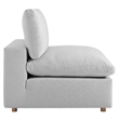 Modway Commix 4-Piece Down Filled Fabric Sectional Sofa Set in Light Gray