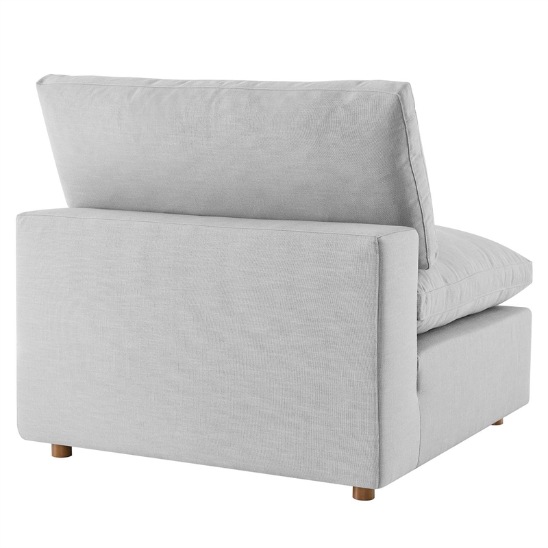 Modway Commix 4-Piece Down Filled Fabric Sectional Sofa Set in Light Gray