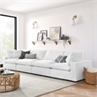 Modway Commix 4-Piece Down Filled Fabric Sectional Sofa Set in Pure White