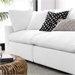 Modway Commix 4-Piece Down Filled Fabric Sectional Sofa Set in Pure White