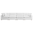 Modway Commix 4-Piece Down Filled Fabric Sectional Sofa Set in Pure White