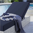 Modway Convene Rattan Weave Outdoor Patio Chaise in Light Gray/Navy