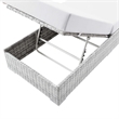 Modway Convene Rattan Weave Outdoor Patio Chaise in Light Gray/White