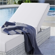 Modway Convene Rattan Weave Outdoor Patio Chaise in Light Gray/White