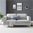 Modway Kaiya Modern Polyester Fabric Sofa with Gold Metal Leg in Light Gray
