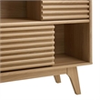 Modway Render Modern Wood Three-Tier Display Storage Cabinet Stand in Oak