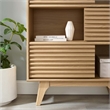 Modway Render Modern Wood Three-Tier Display Storage Cabinet Stand in Oak