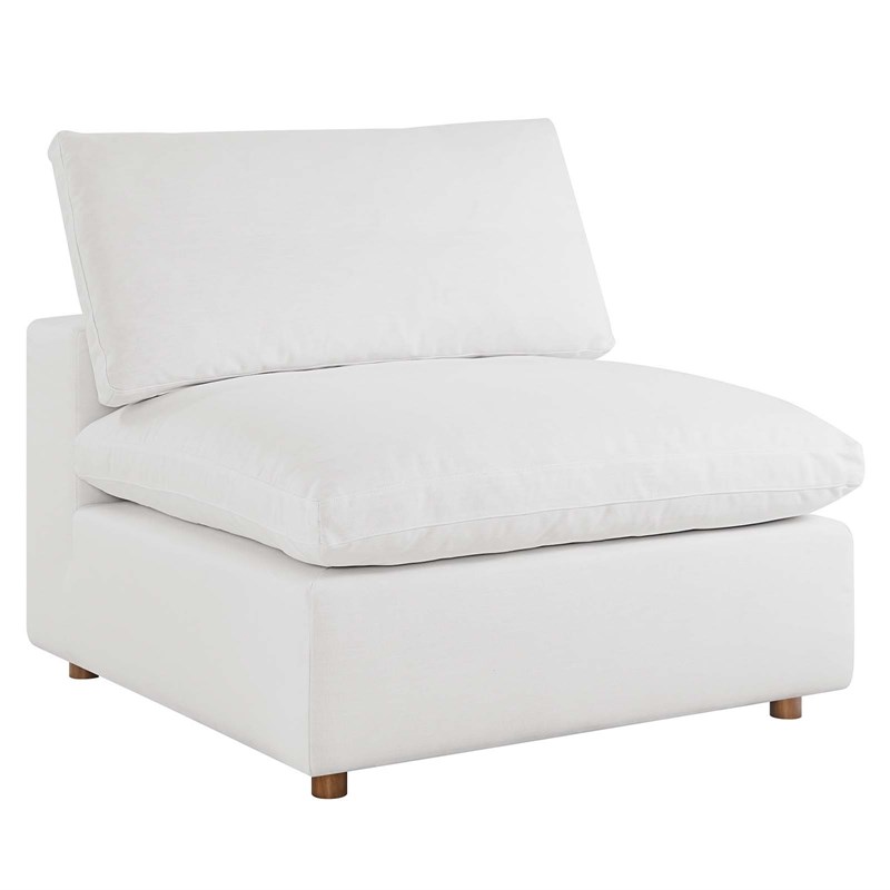 Modway Commix 8-Piece Fabric Down Filled Sectional Sofa in Pure White