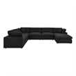 Modway Commix 7-Piece Fabric Down Filled Sectional Sofa in Black