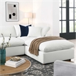 Modway Commix 7-Piece Fabric Down Filled Sectional Sofa in Pure White