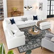 Modway Commix 7-Piece Fabric Down Filled Sectional Sofa in Pure White