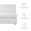 Modway Commix 7-Piece Fabric Down Filled Sectional Sofa in Pure White