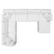 Modway Commix 7-Piece Fabric Down Filled Sectional Sofa in Pure White