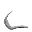 Modway Landscape Rattan Patio Hanging Chaise Lounge Swing Chair in Light Gray