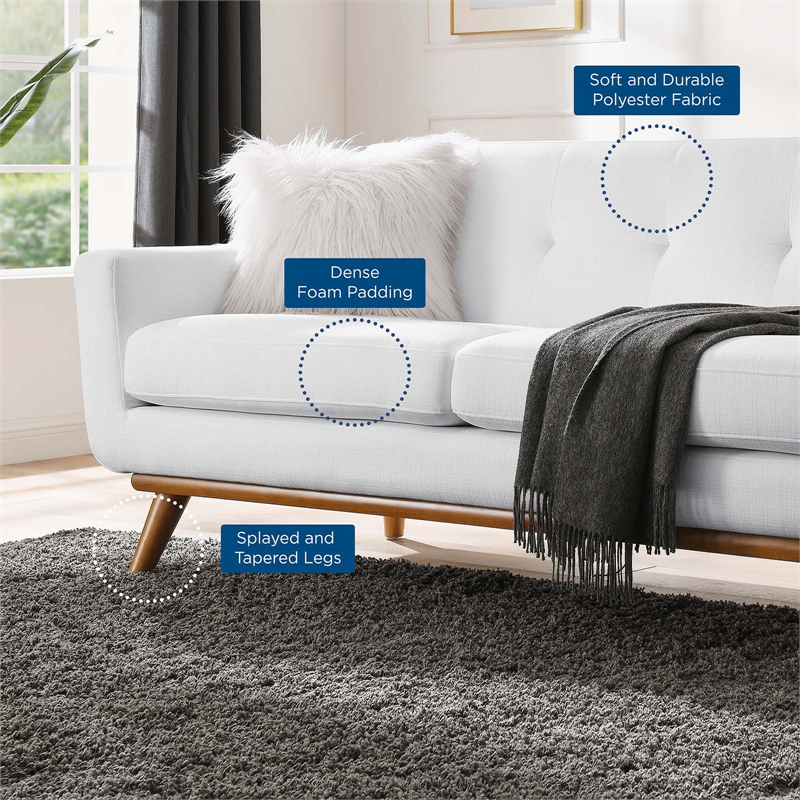 Modway Engage Right-Facing Upholstered Fabric Sectional Sofa in White