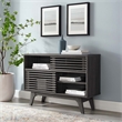 Modway Render Modern Style Particleboard Wood Display Stand in Charcoal