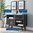 Modway Render Modern Style Particleboard Wood Display Stand in Charcoal