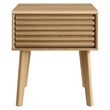 Modway Render Modern Wood and Particleboard End Table in Oak