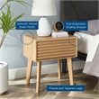 Modway Render Modern Wood and Particleboard End Table in Oak