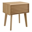 Modway Render Modern Wood and Particleboard End Table in Oak
