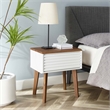 Modway Render Modern Wood and Particleboard End Table in Walnut/White