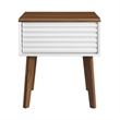 Modway Render Modern Wood and Particleboard End Table in Walnut/White