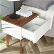 Modway Render Modern Wood and Particleboard End Table in Walnut/White