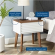 Modway Render Modern Wood and Particleboard End Table in Walnut/White