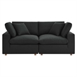 Modway Commix 2-Piece Fabric Down Filled Sectional Sofa in Black
