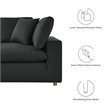 Modway Commix 2-Piece Fabric Down Filled Sectional Sofa in Black