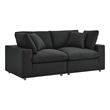 Modway Commix 2-Piece Fabric Down Filled Sectional Sofa in Black