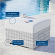 Modway Convene Rattan and Fabric Patio Ottoman in Light Gray/White