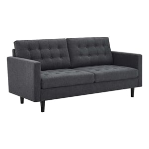 Modway Exalt Fabric Upholstered Tufted Sofa in Charcoal & Black