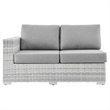 Modway Convene Rattan & Fabric Patio Left-Arm Loveseat in Light Gray