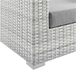 Modway Convene Rattan & Fabric Patio Left-Arm Loveseat in Light Gray