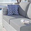 Modway Convene Rattan & Fabric Patio Left-Arm Loveseat in Light Gray