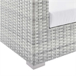 Modway Convene Rattan & Fabric Patio Left-Arm Loveseat in Light Gray/White
