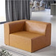 Modway Mingle Modern Faux Leather Left-Arm Chair in Tan Finish