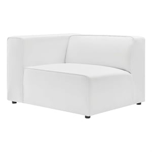 Modway Mingle Modern Faux Leather Left-Arm Chair in White Finish